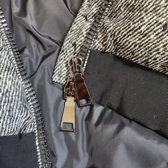 Auth Moncler Puivert Herringbone Down Puffer Coat Jacket Black White M (2) READ - Picture 14 of 16